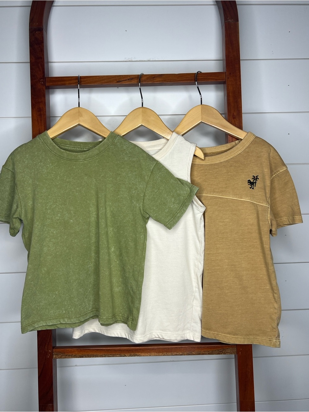 Cat & Jack/Greyson Tee Essential Bundle - Olive Green, Cream & Tan